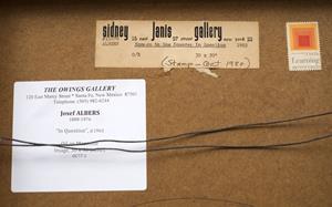 File: 'Albers Study for Homage to the Square Verso Labels 1 The Ownings Gallery (2011.06.29)'