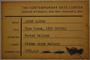 File: 'Albers Homage to the Square Blue Sound Verso Cincinnati Art Museum Exhibition Label 1 (2017.01.06)'